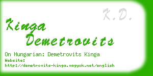 kinga demetrovits business card